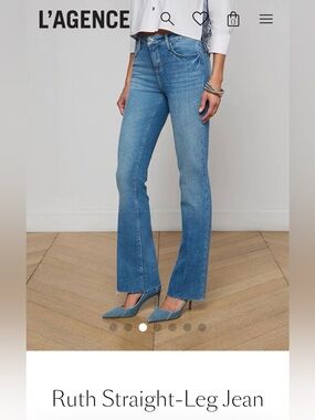 L'AGENCE RUTH Medium Blue Flare Jeans